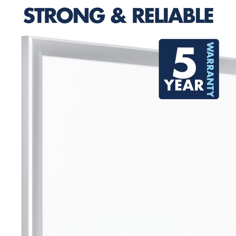 Quartet لوحة بيضاء قابلة للمسح الجاف مغناطيسية من كوارتيه، 3' x 2، سطح نانو-كلين يقاوم بقع الحبر، إطار ألمنيوم فضي (SM533) - Image 4